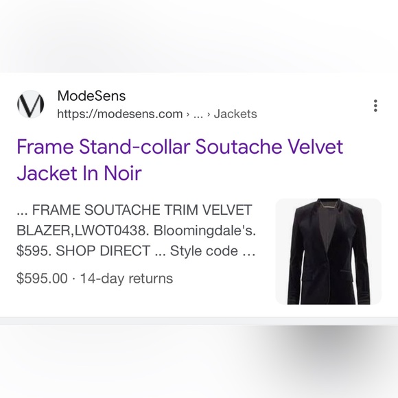 Frame Velvet Blazer - Picture 6 of 10